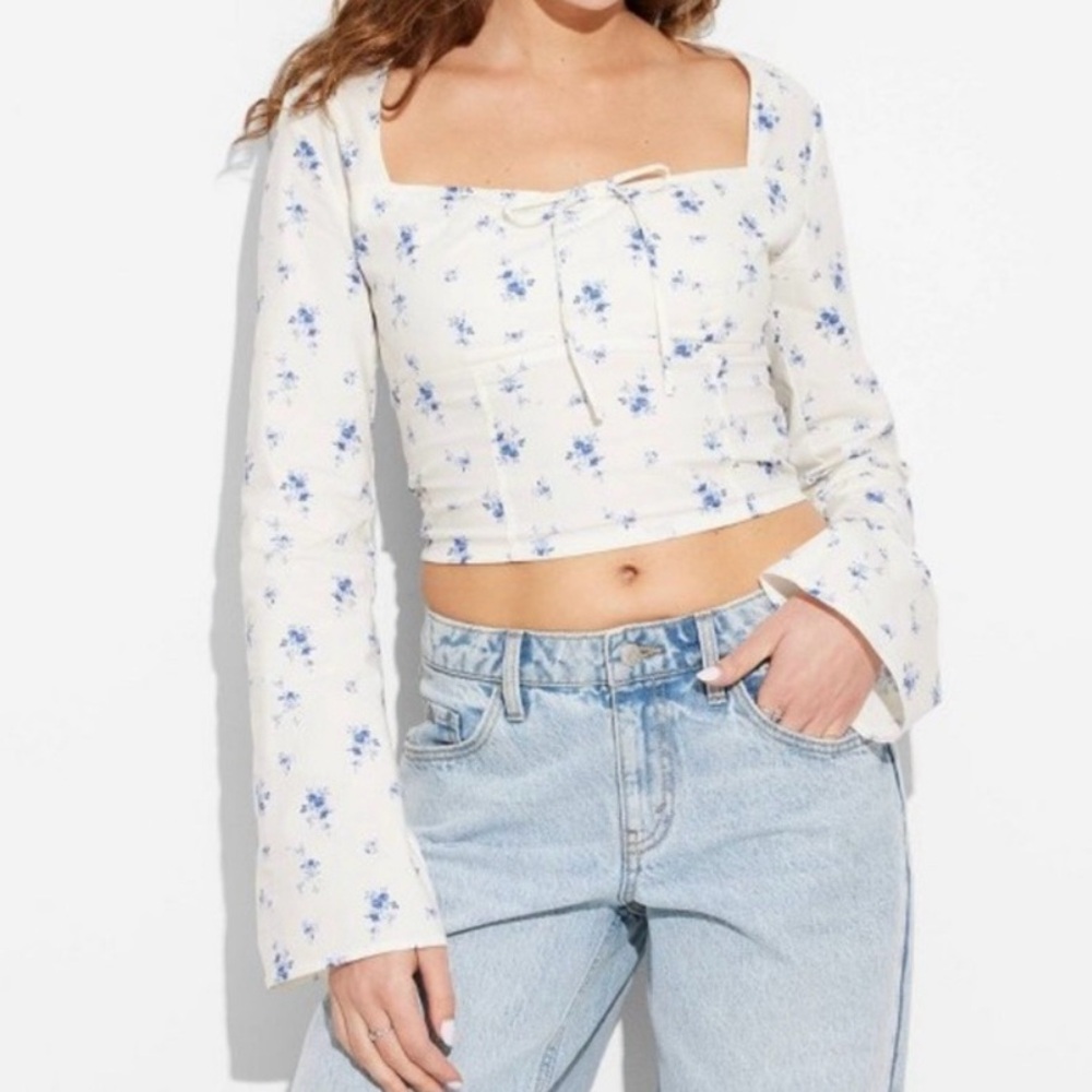 NWT Wild Fable Milkmaid Long Sleeve Top - large